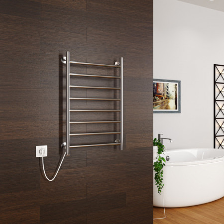 Полотенцесушитель электрический ЛЦ 80х50 8 перекл ПРЯМОЙ левый (кнопочный выкл, 340 Вт) ZOX(Р)