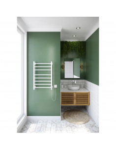 Полотенцесушитель электрический ЛЦ 80х50 8 перекл ТРИУМФ БЕЛЫЙ (правый, терморег,425 Вт) ZOX 2