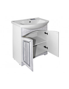 Тумба д/ванной "КРИТ-65" патина серебро под ум.Элеганс-65 (ПВХ) 2