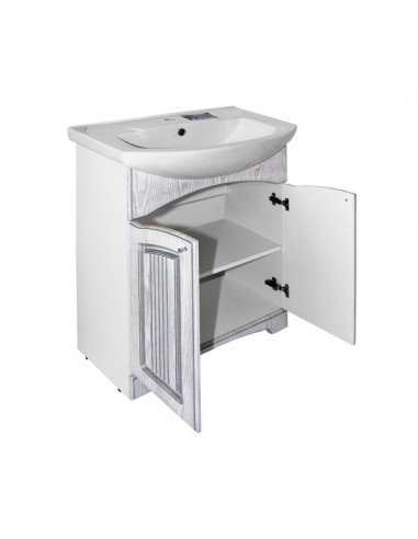 Тумба д/ванной "КРИТ-65" патина серебро под ум.Элеганс-65 (ПВХ)