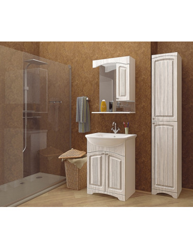 Тумба д/ванной "КРИТ-65" патина серебро под ум.Элеганс-65 (ПВХ)