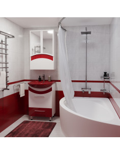 Тумба д/ванной "РАДУГА-52" красная под ум.Альфана-52 2