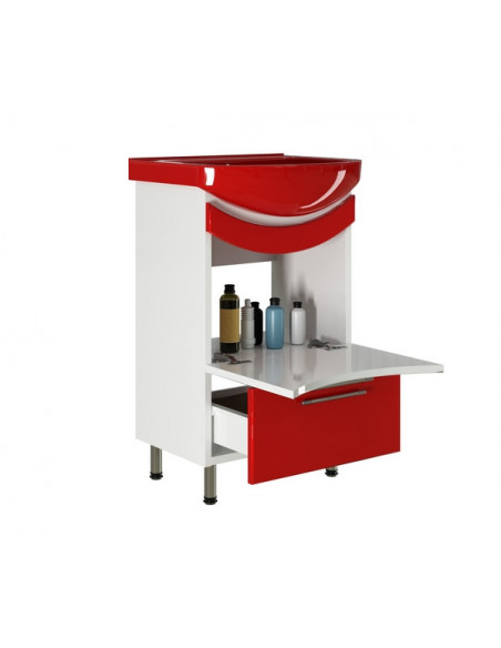 Тумба д/ванной "РАДУГА-52" красная под ум.Альфана-52