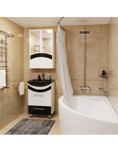 Тумба д/ванной "РАДУГА-52" черная под ум.Альфана-52