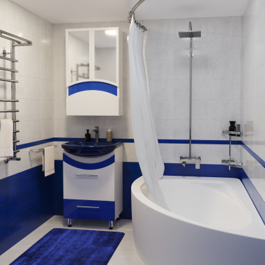 Тумба д/ванной "РАДУГА-52" синяя под ум.Альфана-52