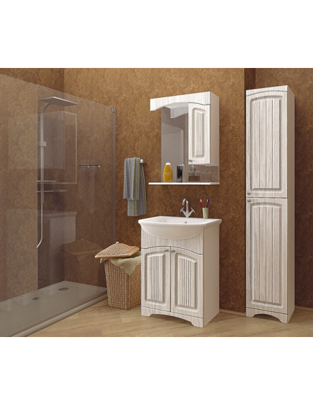 Шкаф навесной "КРИТ-60" патина серебро, без подсветки  (ПВХ)