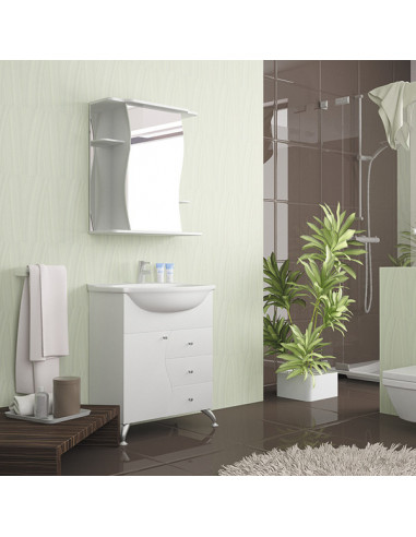 Шкаф навесной "ВЕНЕЦИЯ-60" белый без подсветки (ПВХ) (P)