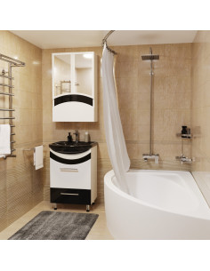 Шкаф навесной "РАДУГА-46" чёрный без подсветки 2