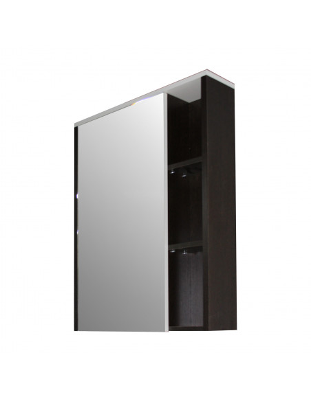 Шкаф навесной "БОСКО-65" с зеркалом, бел./венге(ПВХ)