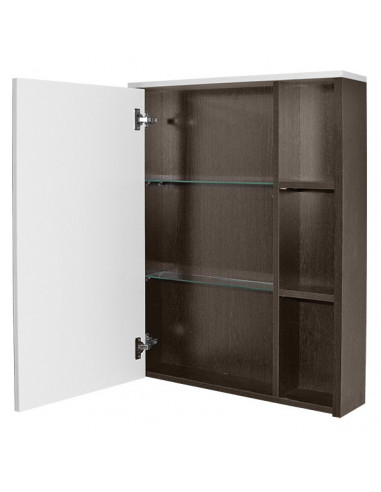 Шкаф навесной "БОСКО-65" с зеркалом, бел./венге(ПВХ)