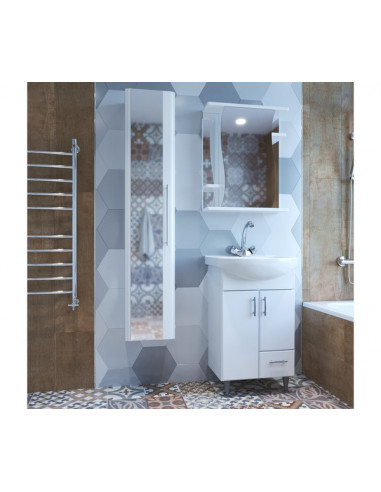 Шкаф навесной "Классик-55" левый без подсветки (ПВХ) (P)