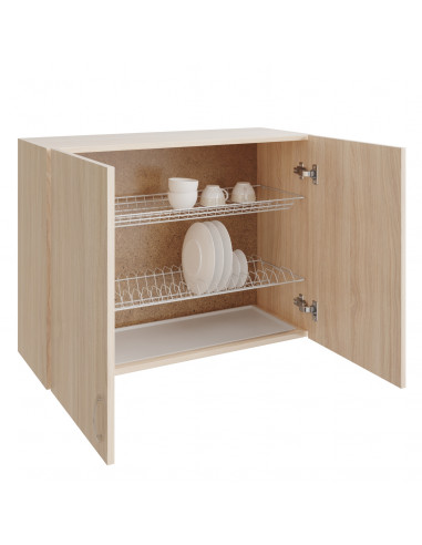 Шкаф навесной кухонный с сушкой 80 венге светлое (дуб млечный)