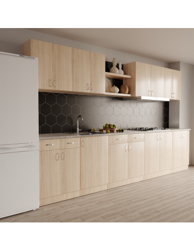 Шкаф навесной кухонный с сушкой 80 венге светлое (дуб млечный)