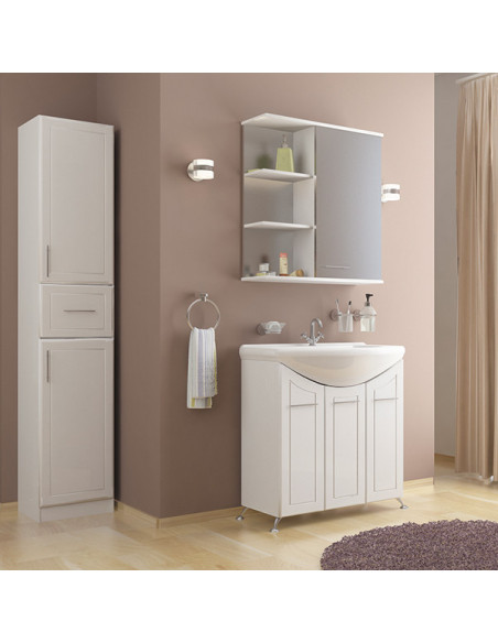 Тумба д/ванной "МИЛОРА-75" с корзиной под ум.Элеганс-75 (ПВХ) (P)