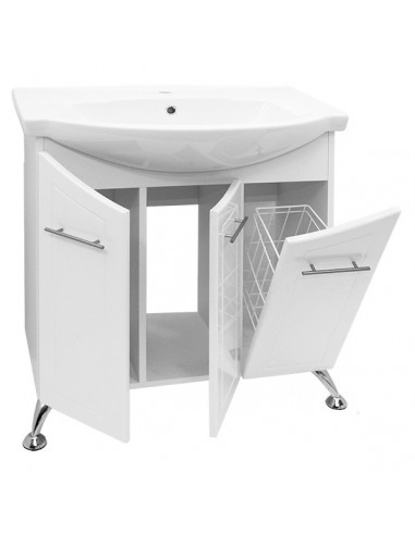 Тумба д/ванной "МИЛОРА-75" с корзиной под ум.Элеганс-75 (ПВХ) (P)