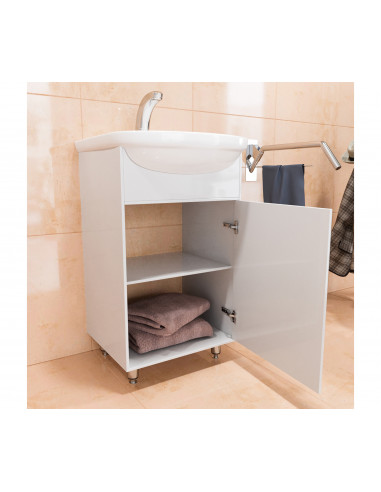 Тумба д/ванной "АлАн-47" белая правая под ум. Дора-47 (P)