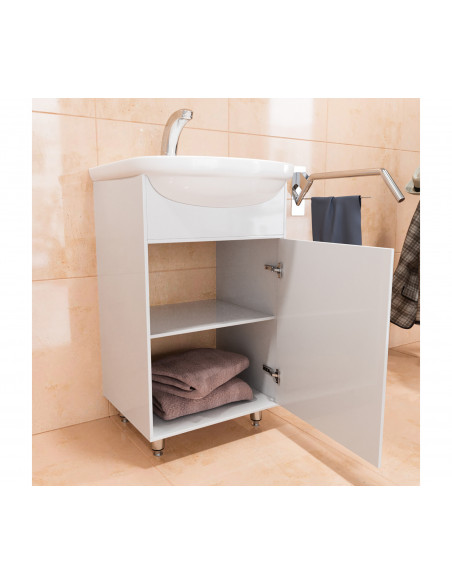 Тумба д/ванной "АлАн-47" белая правая под ум. Дора-47 (P)