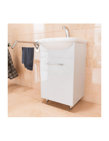 Тумба д/ванной "АлАн-47" белая правая под ум. Дора-47 (P)