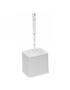 Набор для унитаза (ерш+подставка) квадратный РОТАНГ белый