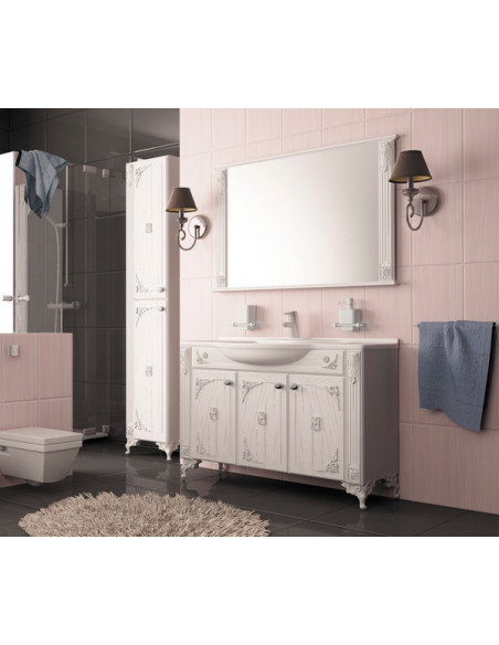 Зеркало "ЛЮДВИГ-80" патина серебро без подсветки (Р)