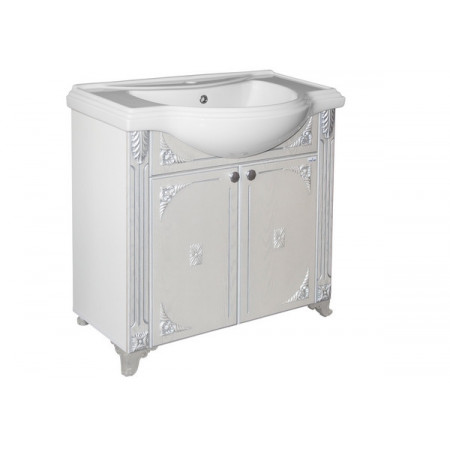 Тумба д/ванной "ЛЮДВИГ-80" патина серебро под ум.Классик-800 (Kirovit) (ПВХ) (Р)