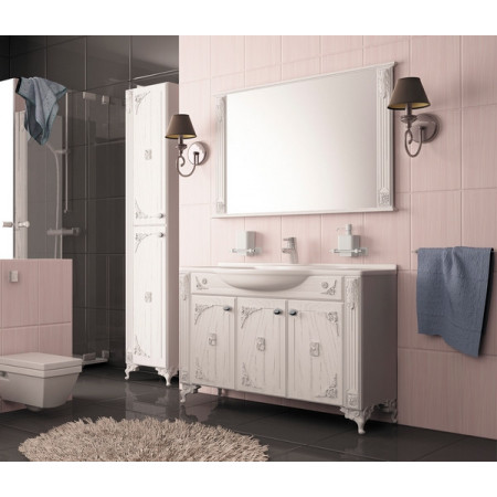 Тумба д/ванной "ЛЮДВИГ-80" патина серебро под ум.Классик-800 (Kirovit) (ПВХ) (Р)