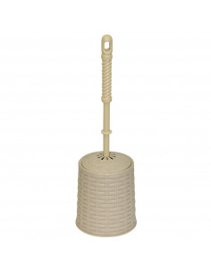 Набор для унитаза (ерш+подставка) круглый РОТАНГ латте