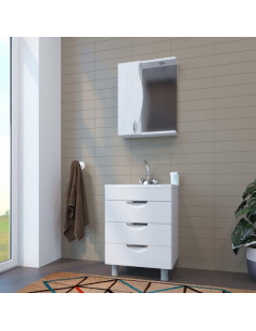 Шкаф навесной "ЛИМА-55" левый с подсветкой (ПВХ) (P) 2