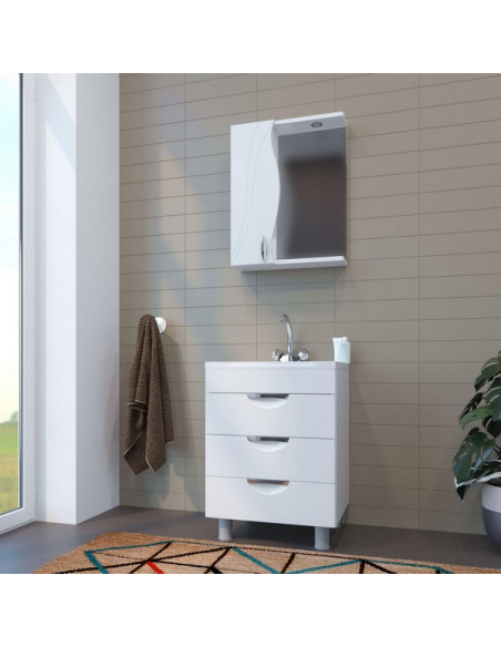 Шкаф навесной "ЛИМА-55" левый с подсветкой (ПВХ) (P)