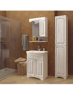 Шкаф навесной "КРИТ-55" патина серебро без подсветки (ПВХ) 2