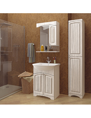 Шкаф навесной "КРИТ-55" патина серебро без подсветки (ПВХ)