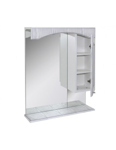 Шкаф навесной "КРИТ-55" патина серебро без подсветки (ПВХ)