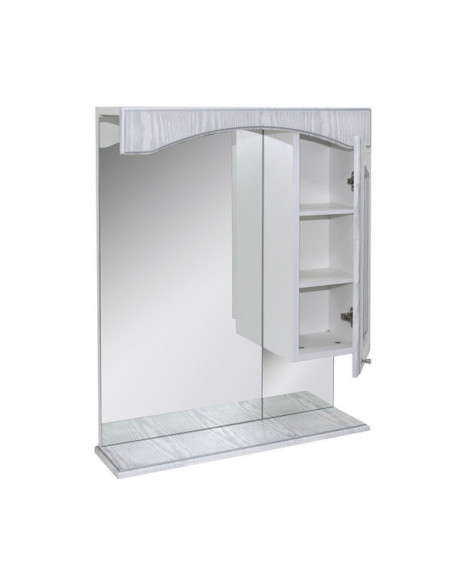 Шкаф навесной "КРИТ-55" патина серебро без подсветки (ПВХ)