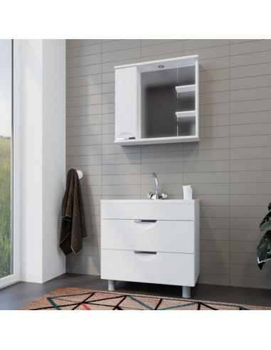 Шкаф навесной "ЭТЬЕН-75" левый с подсветкой (ПВХ) (P)