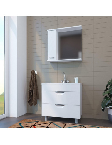 Шкаф навесной "АНРИ-75" левый без подсветки (ПВХ) (P)