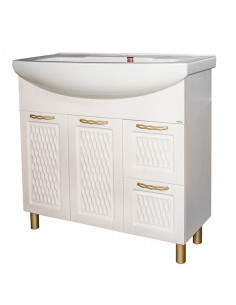 Тумба д/ванной "Ладога-85"  под ум.Элеганс-85 белая (ПВХ) (Р)