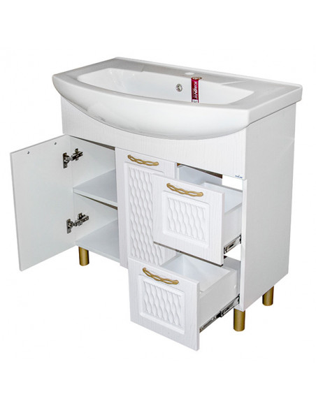 Тумба д/ванной "Ладога-85"  под ум.Элеганс-85 белая (ПВХ) (Р)