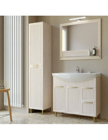 Тумба д/ванной "Ладога-85"  под ум.Элеганс-85 белая (ПВХ) (Р)