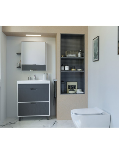 Шкаф навесной "Байкал-60"  без подсветки, без полок (ПВХ)