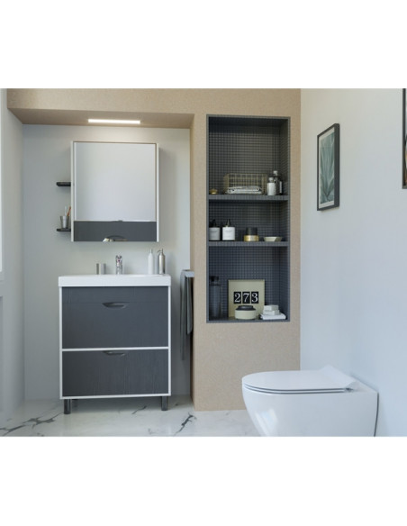 Шкаф навесной "Байкал-60"  без подсветки, без полок (ПВХ)