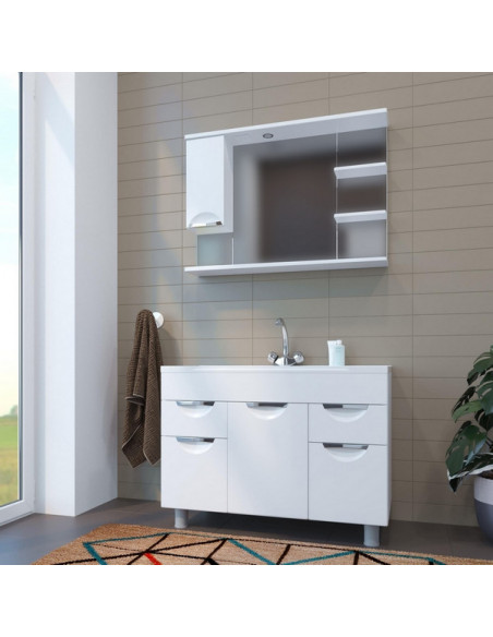 Шкаф навесной "ЭТЬЕН-100" левый с подсветкой (ПВХ) (P)