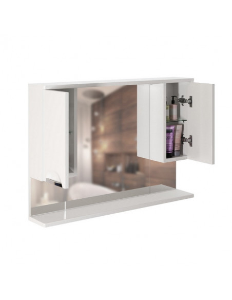 Шкаф навесной "ЭТЬЕН-100" универсальный с подсветкой (ПВХ) (P)