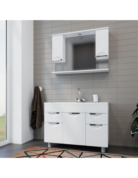 Шкаф навесной "ЭТЬЕН-100" универсальный с подсветкой (ПВХ) (P)