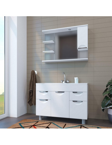 Шкаф навесной "ЭТЬЕН-100" правый с подсветкой (ПВХ) (P)