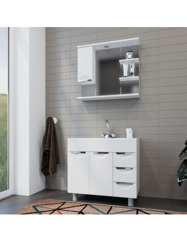 Шкаф навесной "ЭТЬЕН-80" левый с подсветкой (ПВХ) (P)