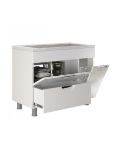 Тумба д/ванной "ЭТЬЕН-90" с бельевой корзиной под ум.Elen-90 (ПВХ) (Р) 2