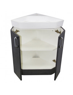 Тумба д/ванной "КВАРЦ-67" напольная, угловая серая под ум. Quartz-50 (ПВХ) 2