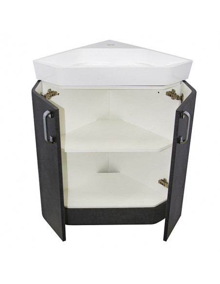 Тумба д/ванной "КВАРЦ-67" напольная, угловая серая под ум. Quartz-50 (ПВХ)