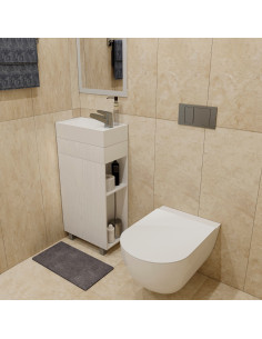 Тумба д/ванной "Мини - 40" белая правая (полки справа) под ум.Sky 40 (ПВХ) 2