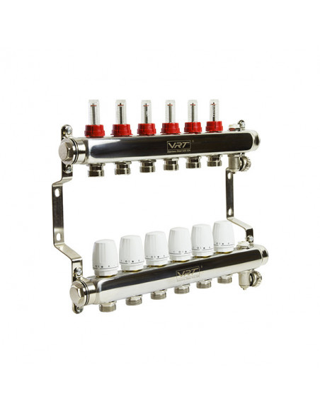 Коллекторная система 1"*6"*3/4 VRT (с расходомерами)